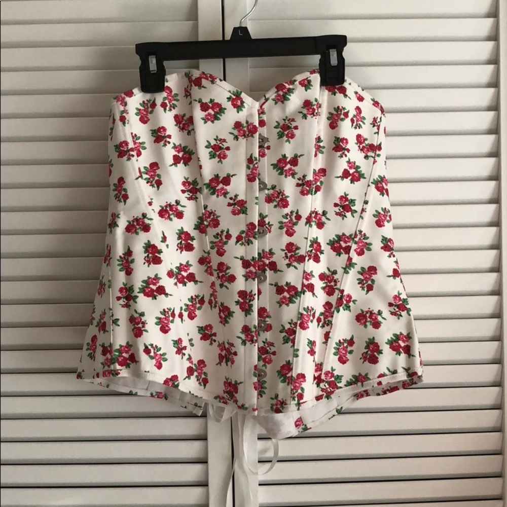 Adore Me Floral Lace-Up Corset